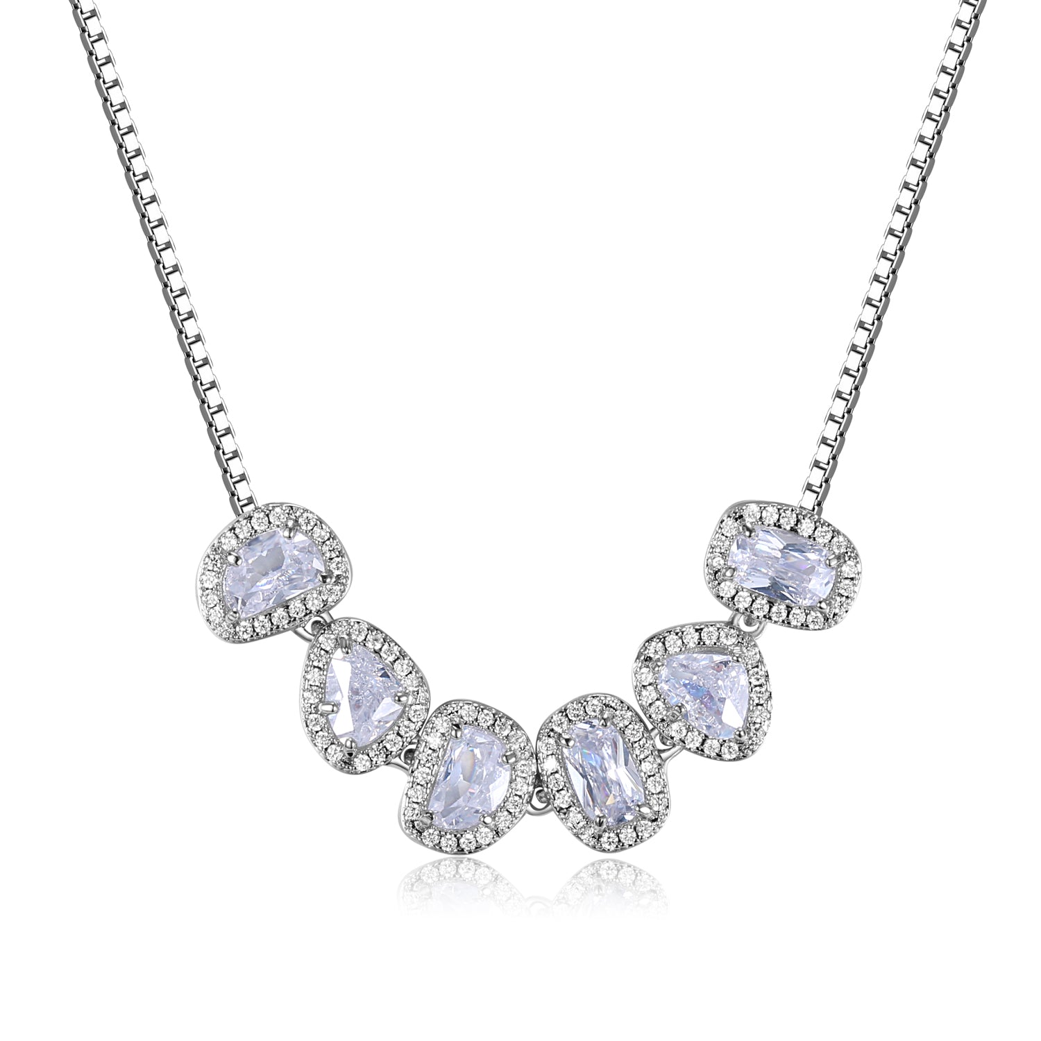 Bonnie Necklace with White Crystal Facets