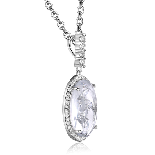 Bridget Clear Stone with CZ Backing Pendant