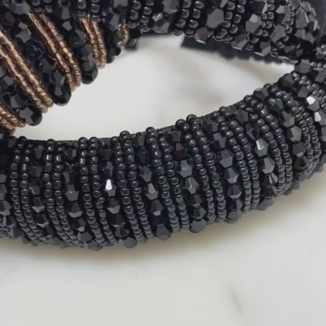 Load video: Brianna Glamband in Black &amp; Gold