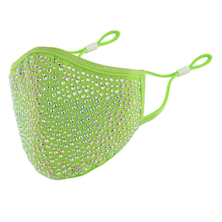 Destiny Crystal Face Mask - Light Green with AB Crystals