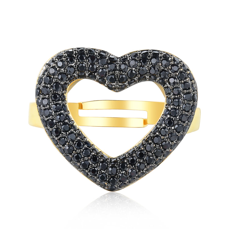 Patricia Ring with Black Stones
