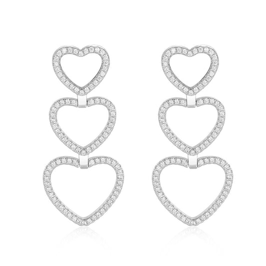 Aurora Heart Shaped Earrings in Silver