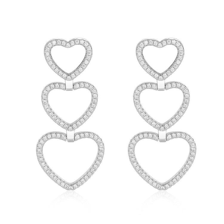 Aurora Heart Shaped Earrings in Silver