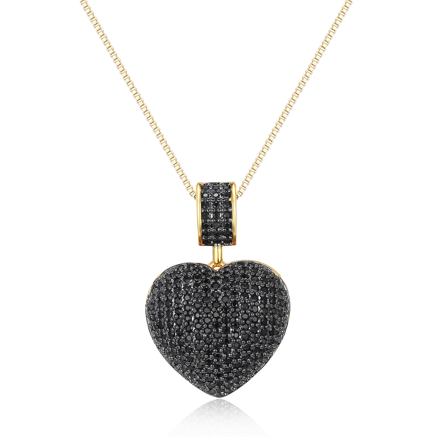 Patricia Heart Necklace with Black Cubic Zirconia