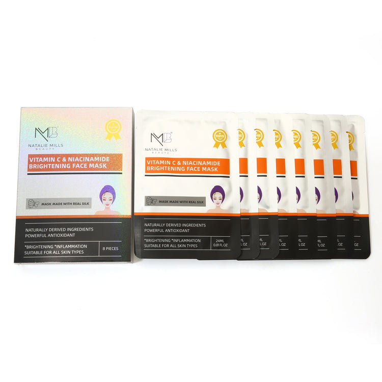 Vitamin C & Niacinamide Brightening SILK Face Mask - Box of 8