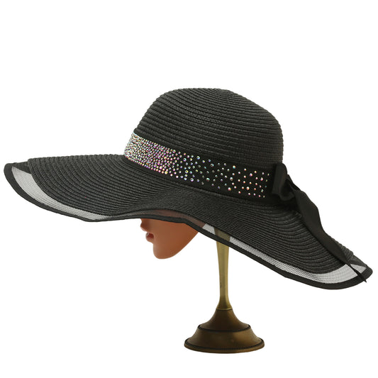 Kate Designer Beach Hat in Black