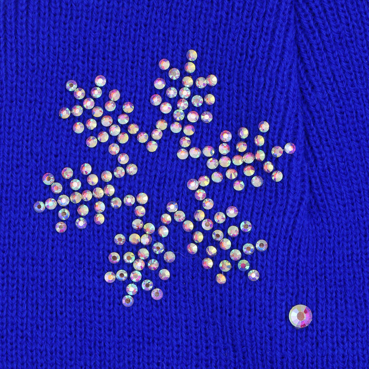 Snowflake Designer Beanie in Royal Blue