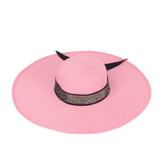 Kate Designer Beach Hat in Light Pink