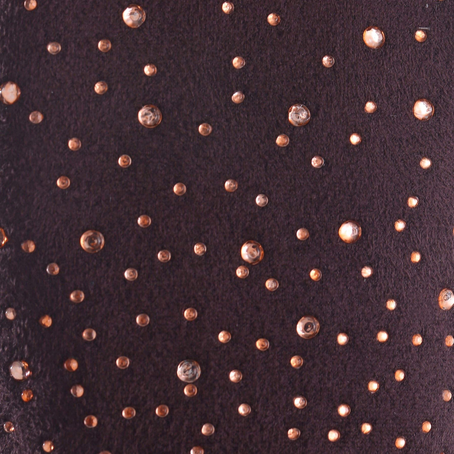 Audrey Faux Fur Gloves in Deep Brown with Gold Crystals