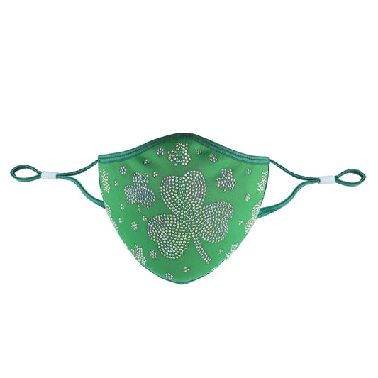St Patrick's Day Collection! Green Cotton with AB Pearl Crystal Clover
