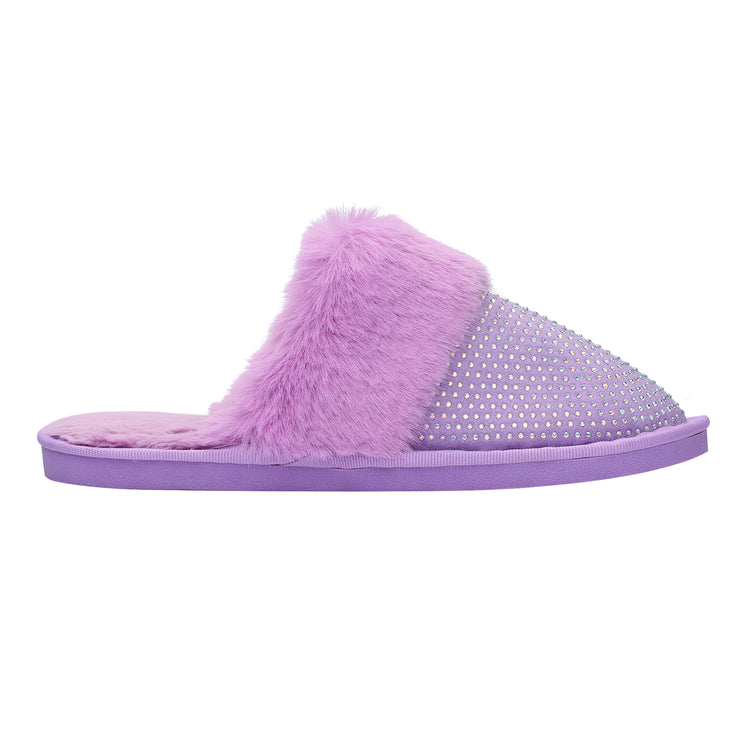 Sadie Slippers - Purple with AB Crystals