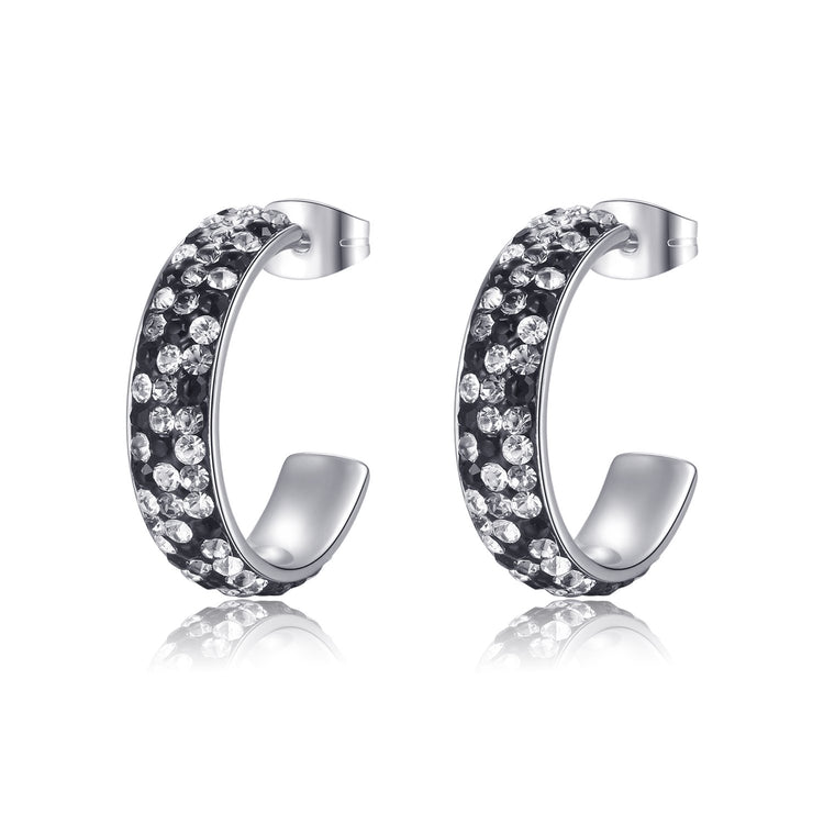 Cara 3-Row Galaxy Crystal Hoop Earrings