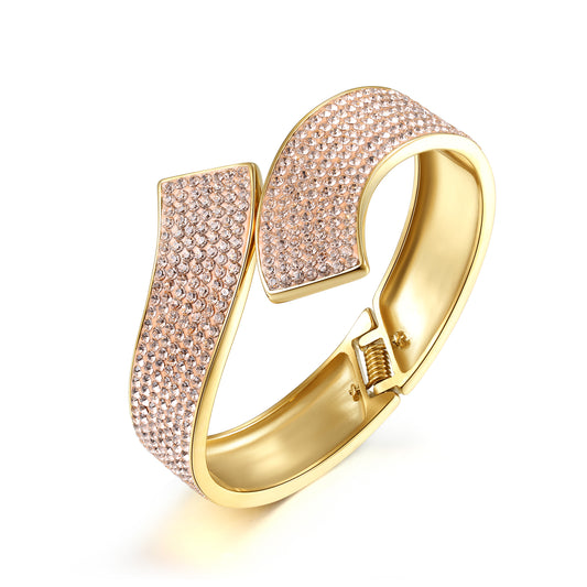 Miranda Gold Plating Peach Crystal Bracelet