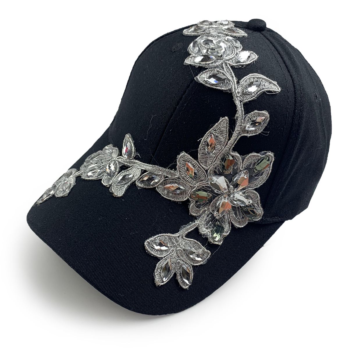 Flora Rhinestone Hat in Black – Natalie Mills