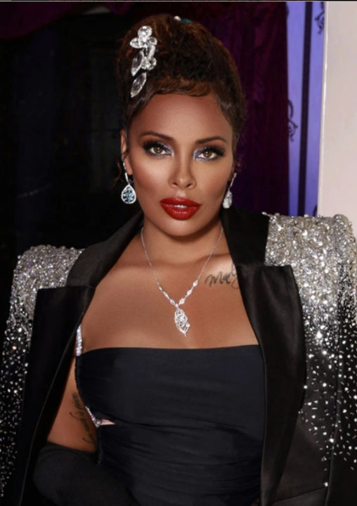 Calista Gold Clear Stone with Blue CZ Backing Earrings