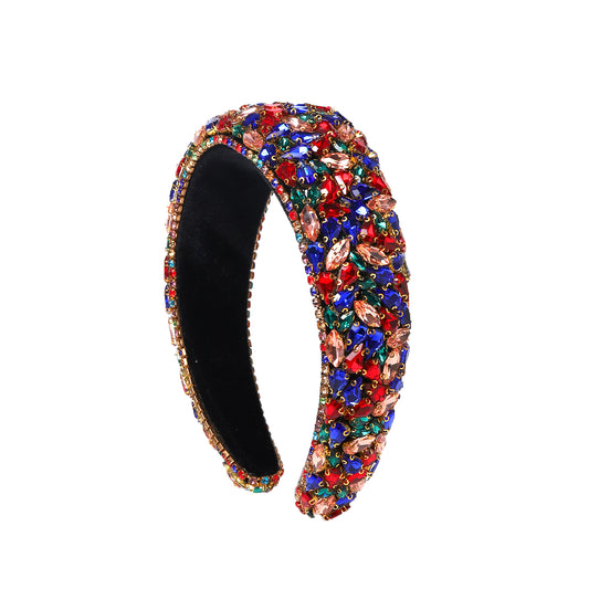 Paris 3in Glamband with Red and Blue Rhinestones