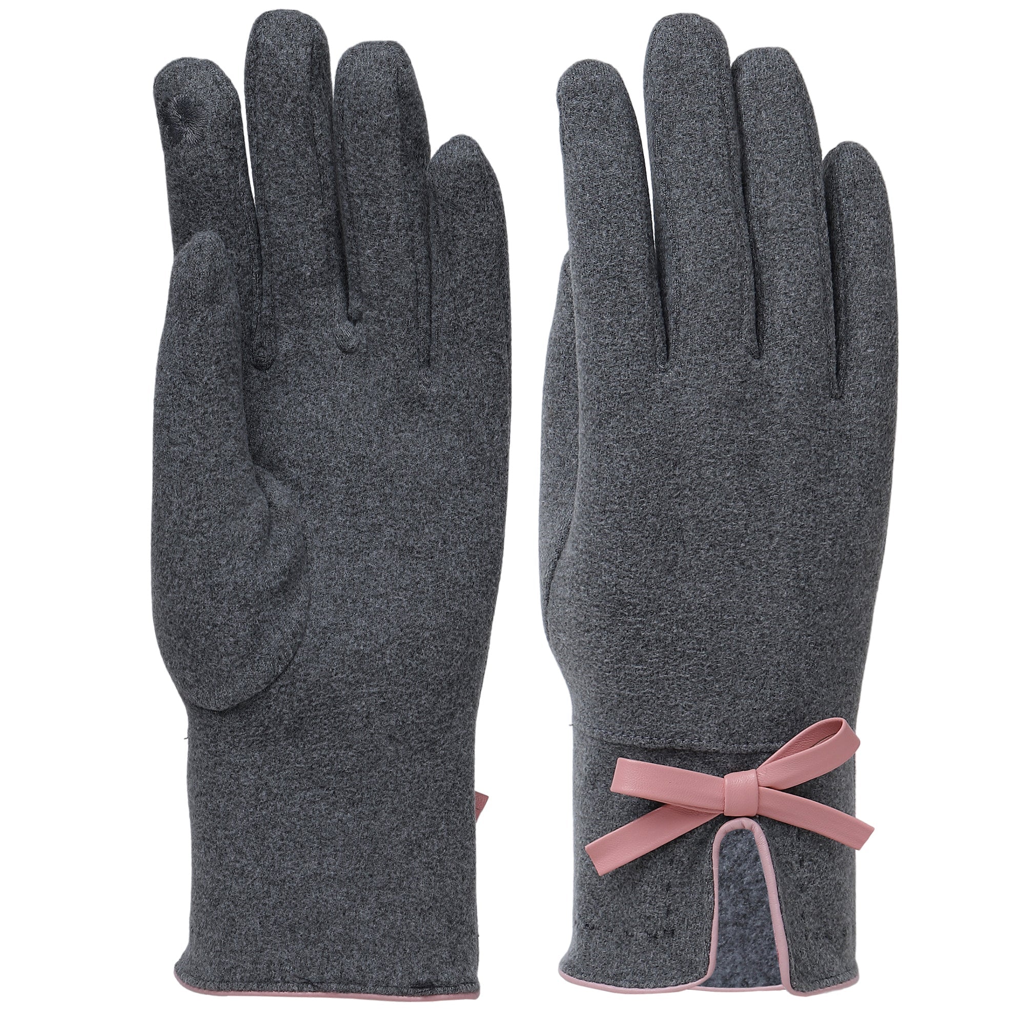 Doris Gloves in Grey/Pink