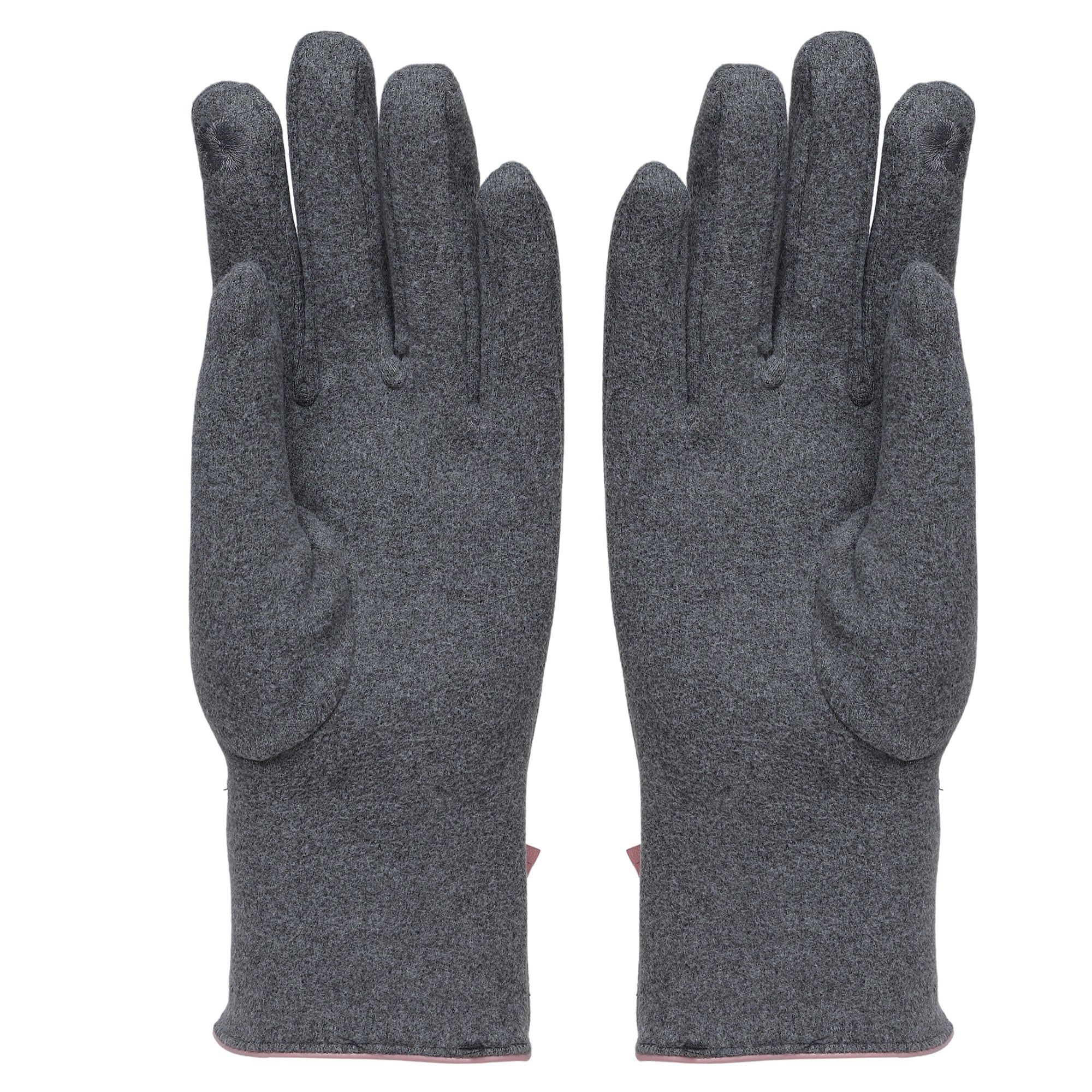 Doris Gloves in Grey/Pink