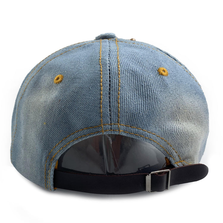 Desire Light Denim Hat with Rhinestone