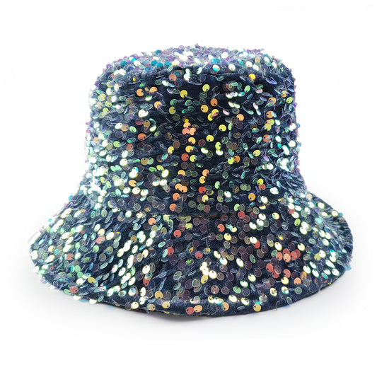 Gemma-hoed in designerstijl met pailletten in iriserend mistig paars