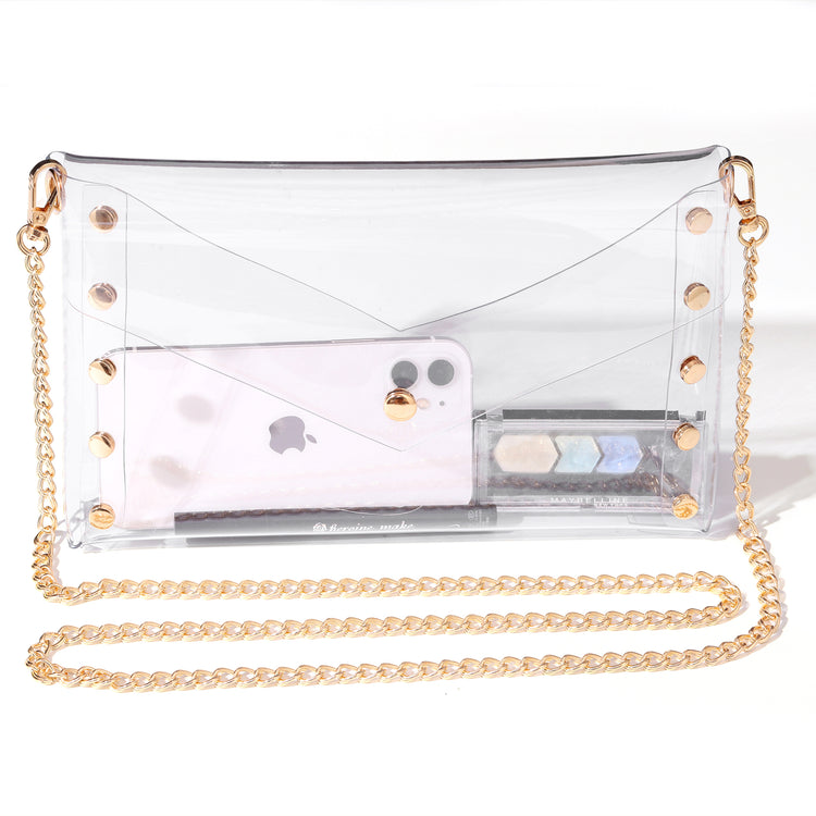 Selena Clear Handbag in Gold