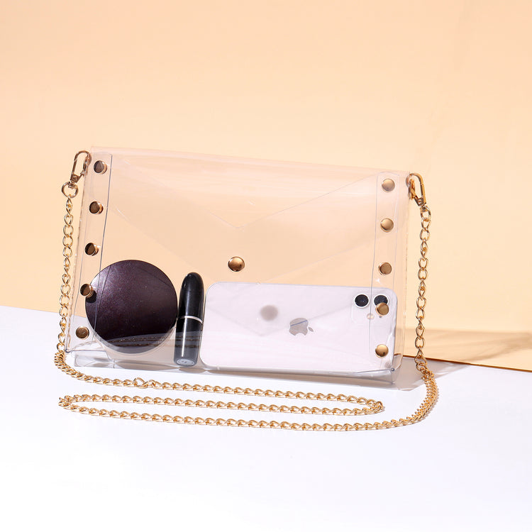 Selena Clear Handbag in Gold