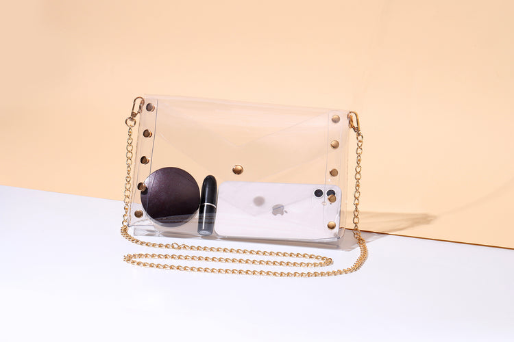 Selena Clear Handbag in Gold