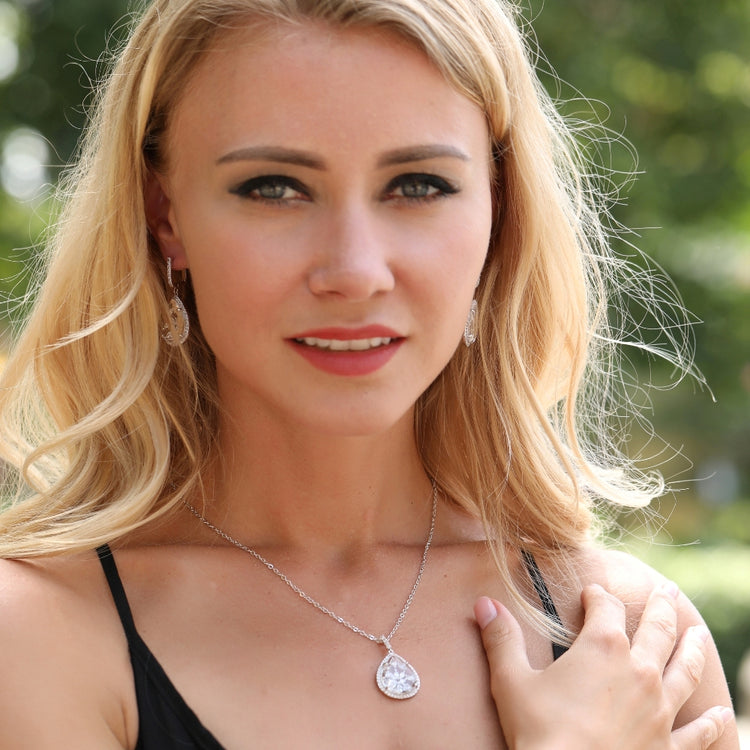 Calista Clear Stone with CZ Backing Pendant