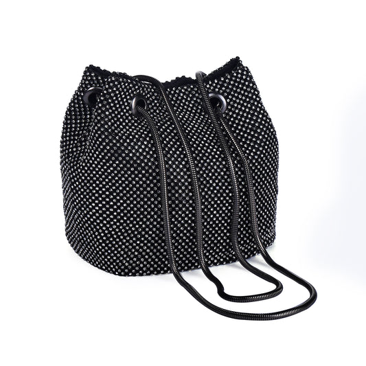 Schwarze Roxie-Handtasche mit Strasssteinen