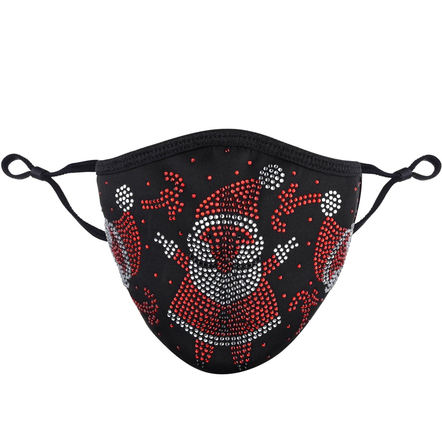 Christmas Collection - Santa in Red & AB Crystals on Black