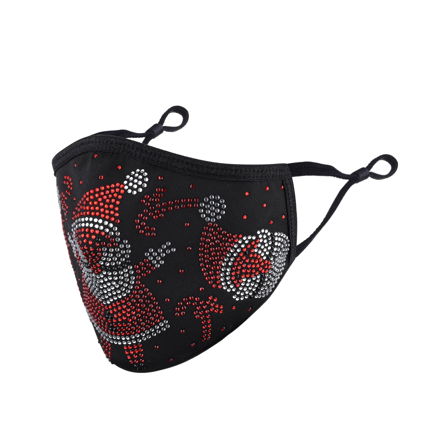 Christmas Collection - Santa in Red & AB Crystals on Black