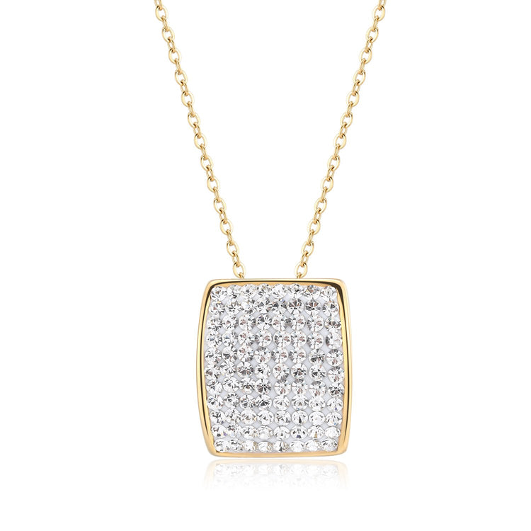 Monique Gold Plating White Crystal Necklace