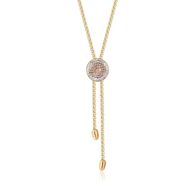 Jessica White & Peach Crystal Adjustable Necklace