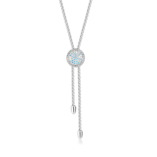 Verstellbare Halskette mit weißem Kristall von Jessica