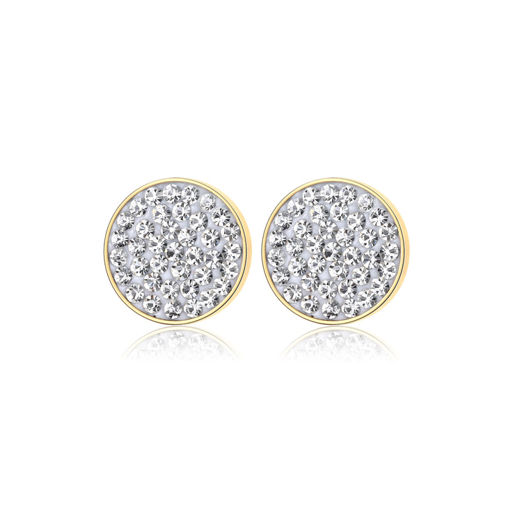 Phoebe Gold Plating White Crystal Studs