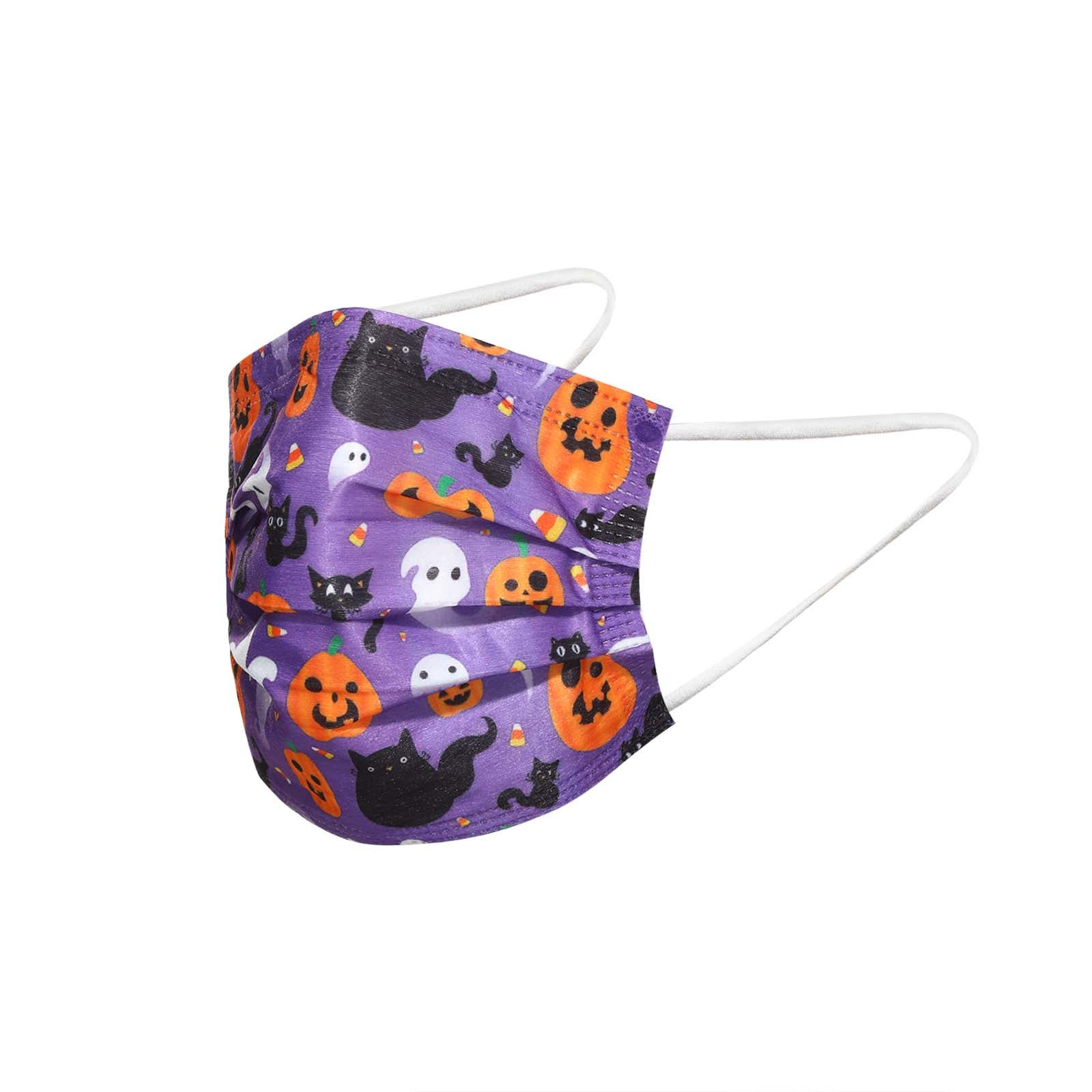 3-Ply Face Masks, set of Purple Halloween Masks