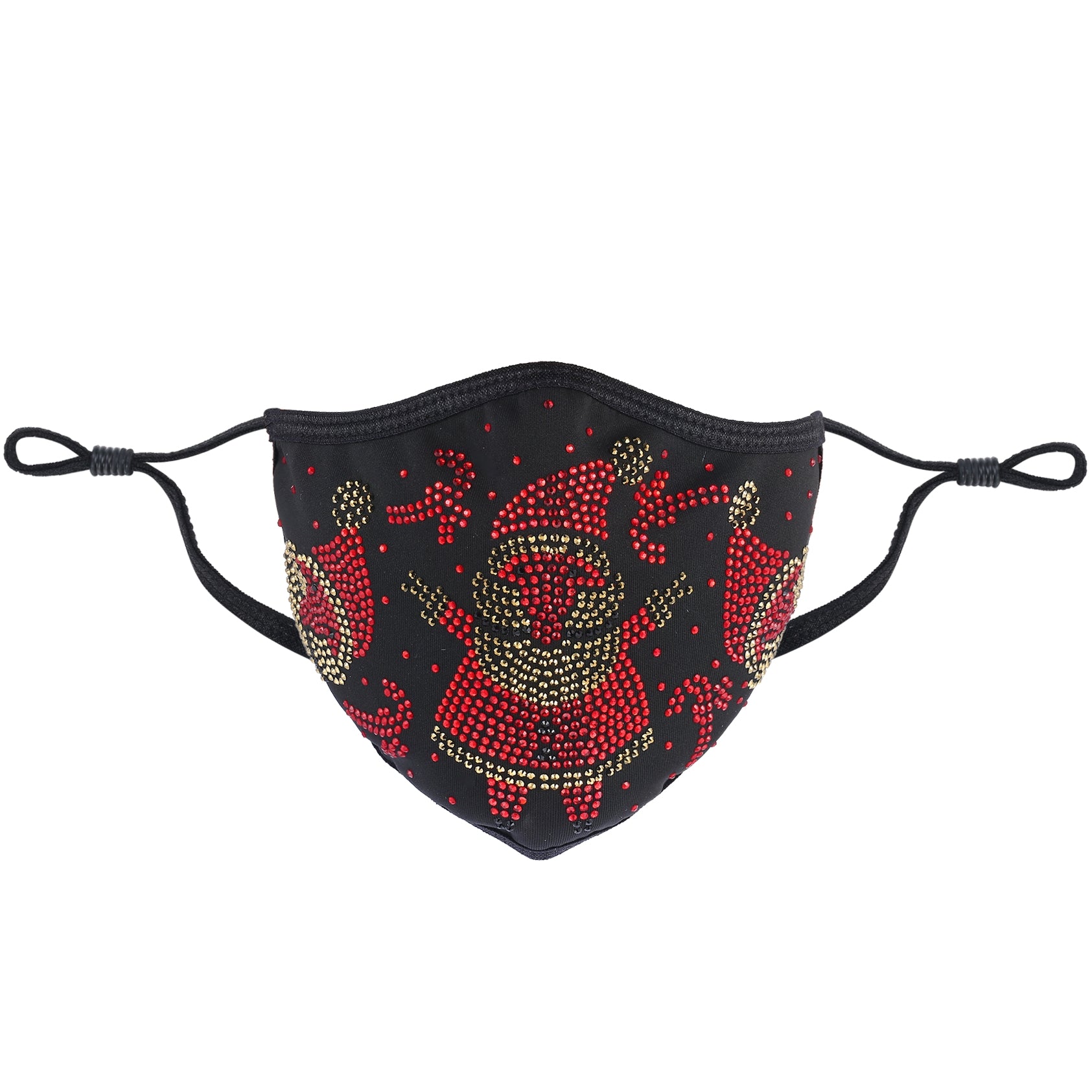 Christmas Collection - Santa in Gold and Red on Black