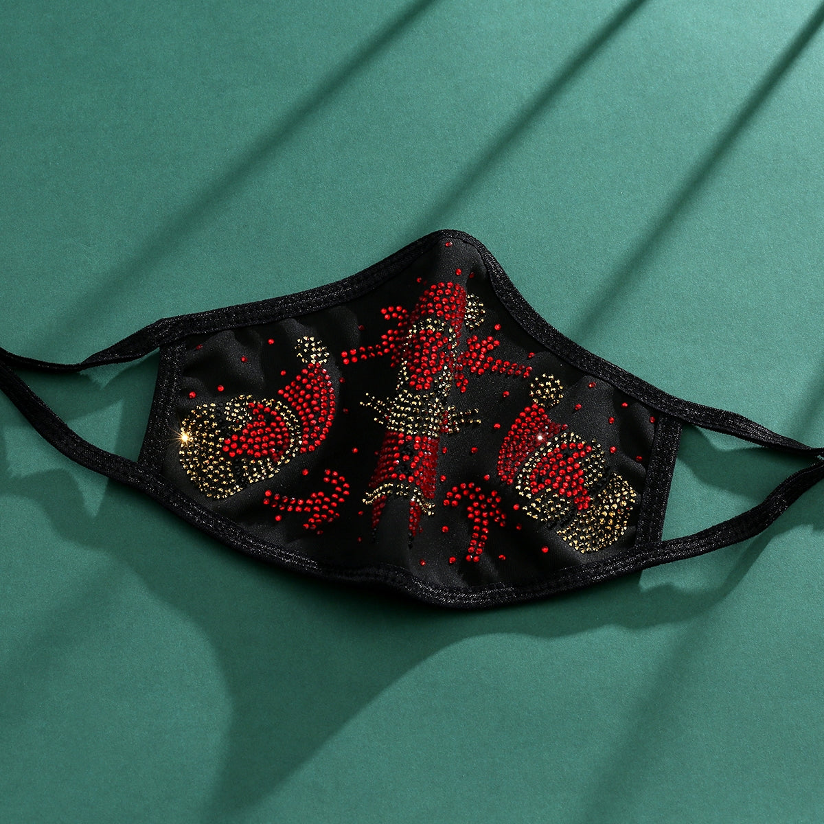 Christmas Collection - Santa in Gold and Red on Black