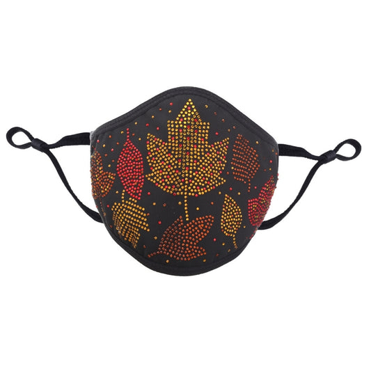 Fall Mask - Black Big Leaf Design