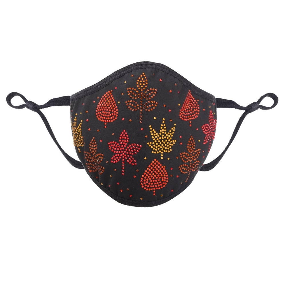 Fall Mask - Black Leaf Cluster Design