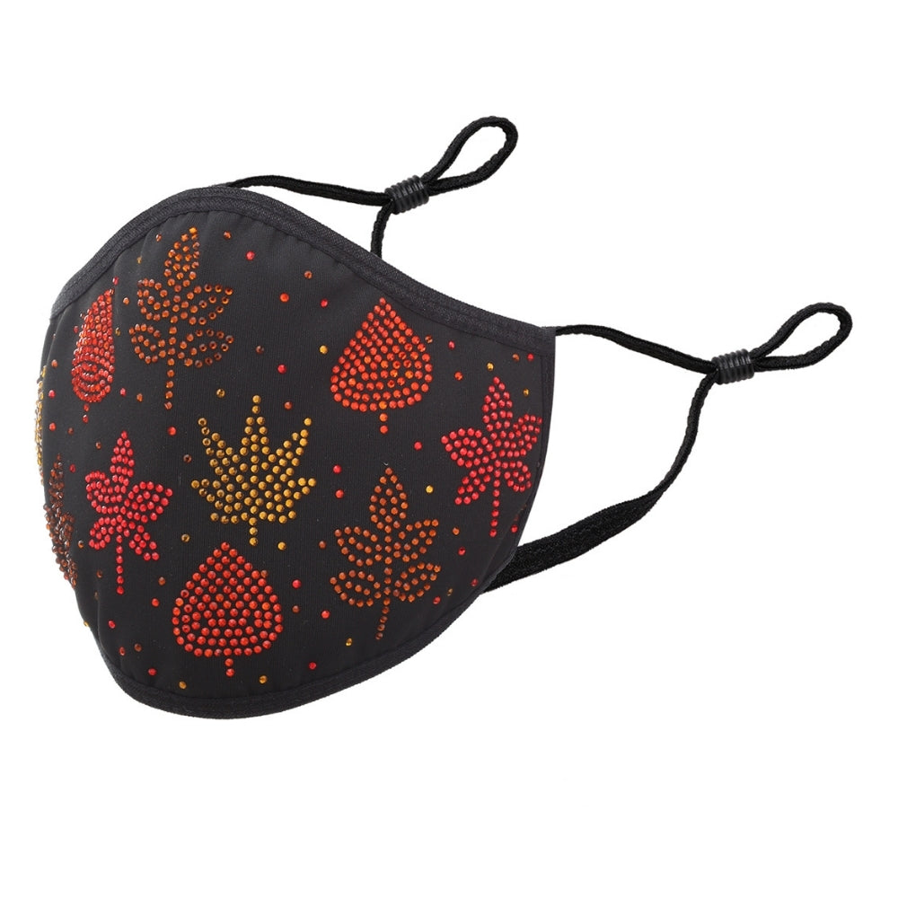 Fall Mask - Black Leaf Cluster Design