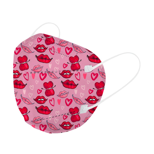 Valentijns wegwerp mondkapjes - 10 stuks