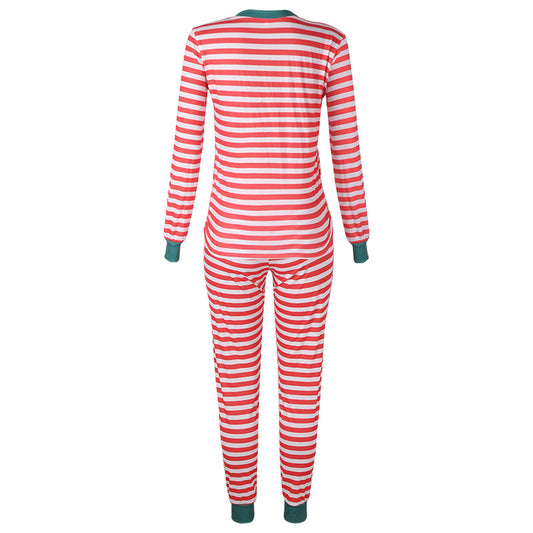 Julepysjamas! røde og hvite stripete buksesett