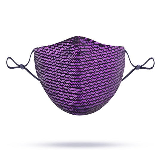 Stella Sequin Face Mask - Purple