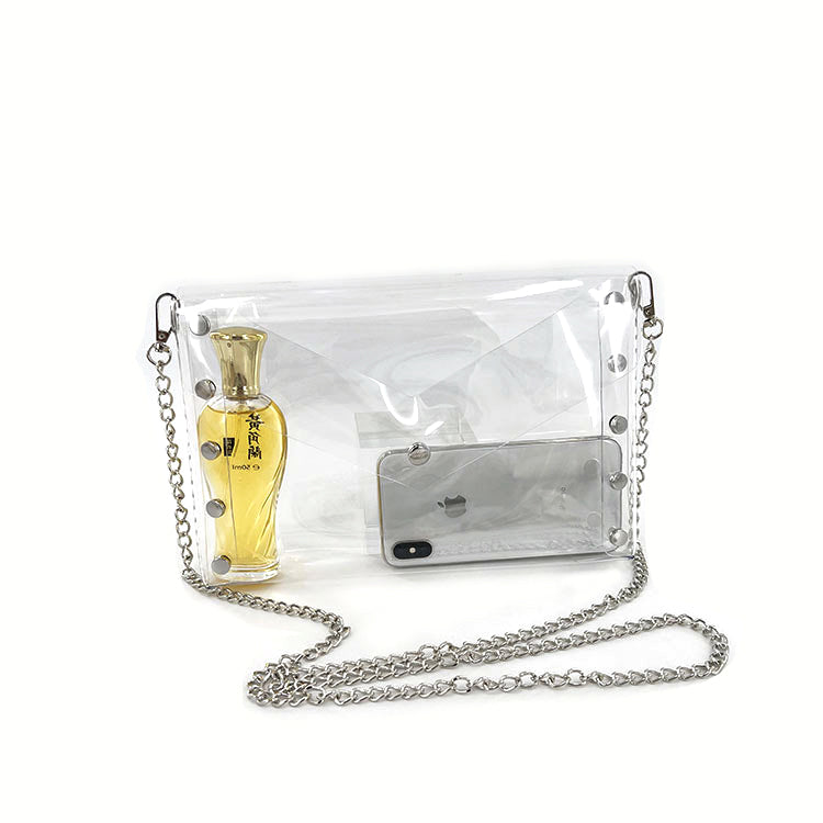 Selena Clear Handbag in Silver