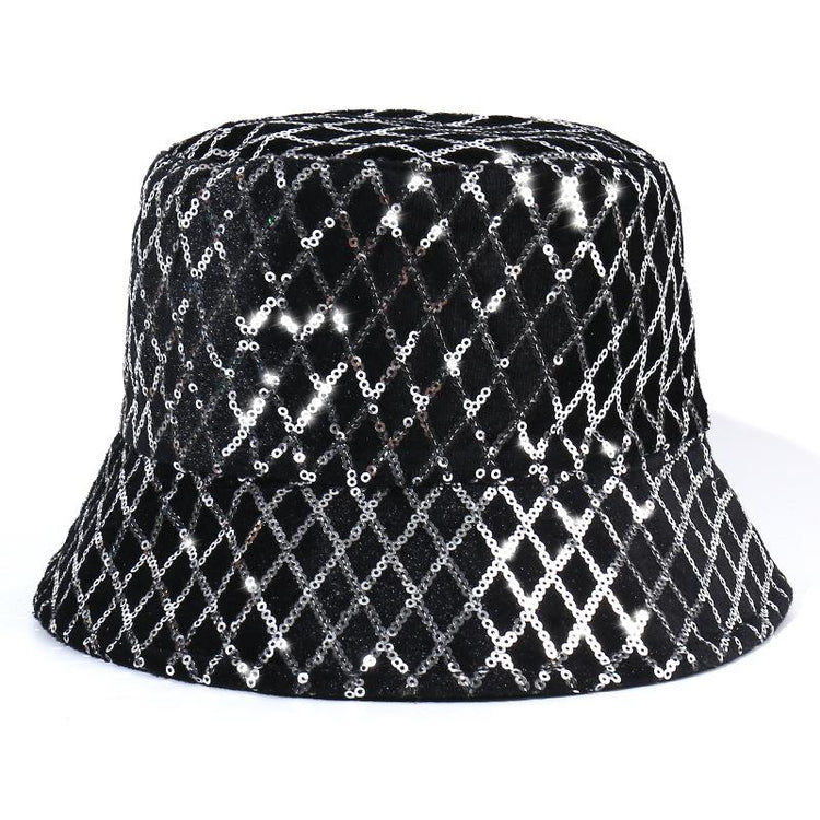 Jerrica Sequin Designer Style Bucket hat in Silver